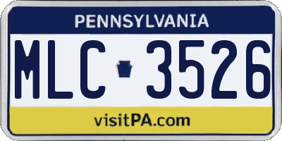 PA license plate MLC3526