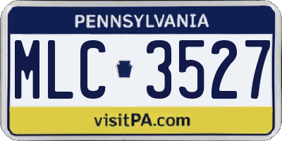 PA license plate MLC3527