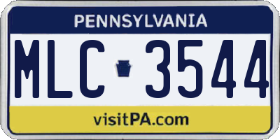 PA license plate MLC3544