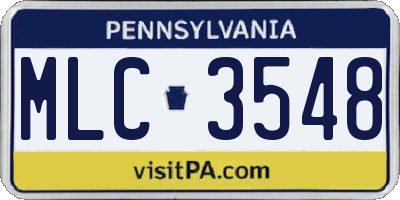 PA license plate MLC3548