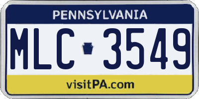 PA license plate MLC3549