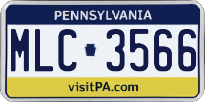 PA license plate MLC3566