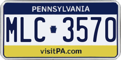 PA license plate MLC3570