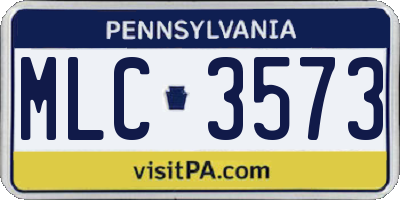 PA license plate MLC3573