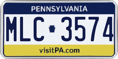 PA license plate MLC3574