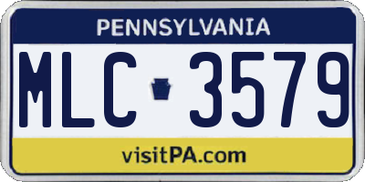 PA license plate MLC3579