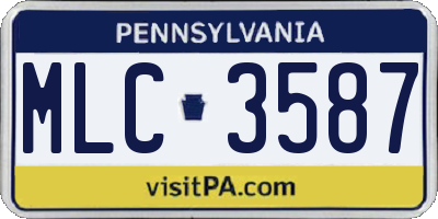 PA license plate MLC3587