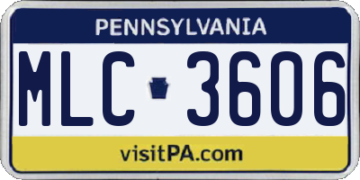 PA license plate MLC3606