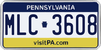 PA license plate MLC3608