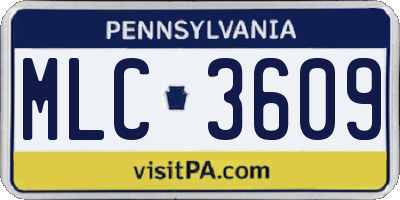 PA license plate MLC3609