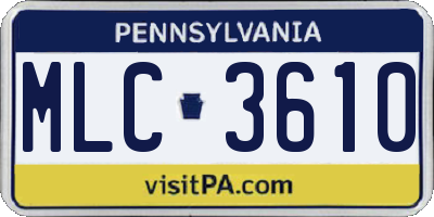 PA license plate MLC3610