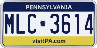 PA license plate MLC3614