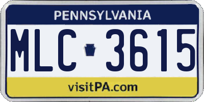 PA license plate MLC3615
