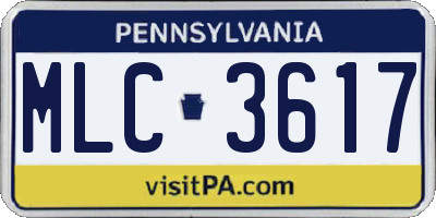 PA license plate MLC3617
