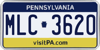 PA license plate MLC3620