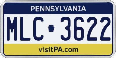 PA license plate MLC3622
