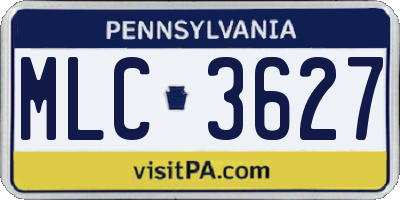 PA license plate MLC3627