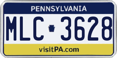 PA license plate MLC3628