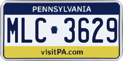 PA license plate MLC3629