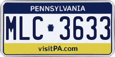 PA license plate MLC3633