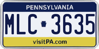 PA license plate MLC3635