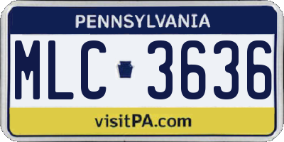 PA license plate MLC3636