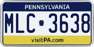 PA license plate MLC3638