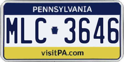 PA license plate MLC3646