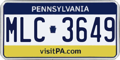PA license plate MLC3649