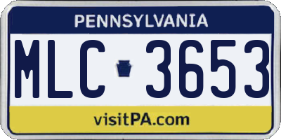 PA license plate MLC3653