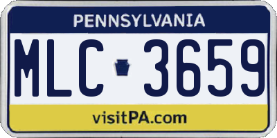 PA license plate MLC3659