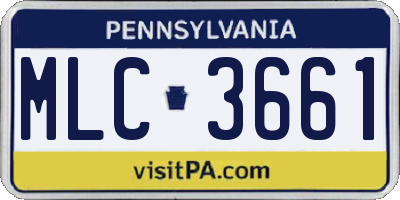 PA license plate MLC3661