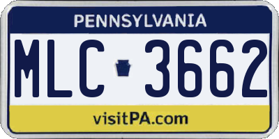 PA license plate MLC3662