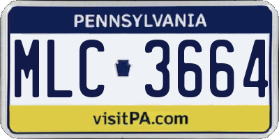 PA license plate MLC3664