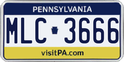 PA license plate MLC3666