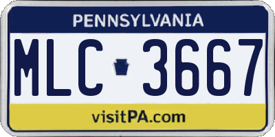 PA license plate MLC3667