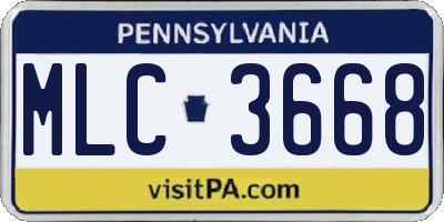 PA license plate MLC3668