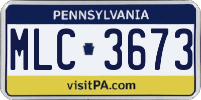 PA license plate MLC3673