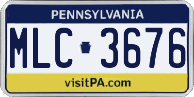 PA license plate MLC3676