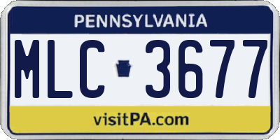 PA license plate MLC3677