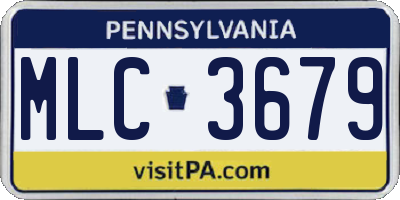 PA license plate MLC3679