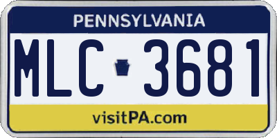 PA license plate MLC3681