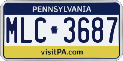 PA license plate MLC3687