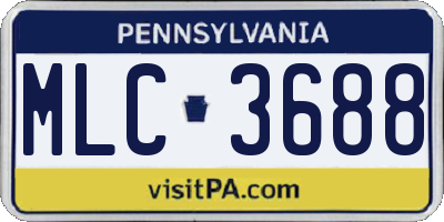 PA license plate MLC3688