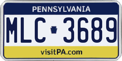 PA license plate MLC3689