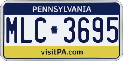 PA license plate MLC3695
