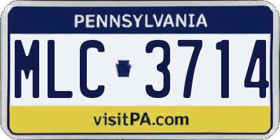 PA license plate MLC3714