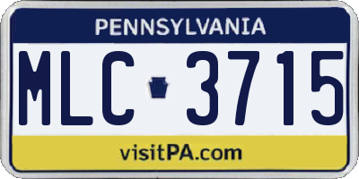 PA license plate MLC3715