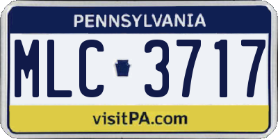 PA license plate MLC3717