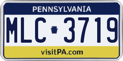 PA license plate MLC3719